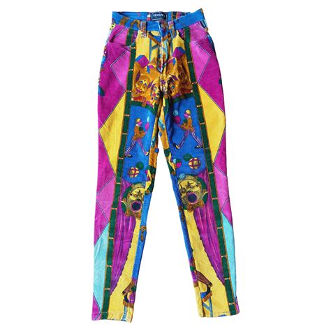 1990s versace jeans couture cirque theme performers circus them|1990's Gianni Versace 'New York Jazz' Loud Pattern High .